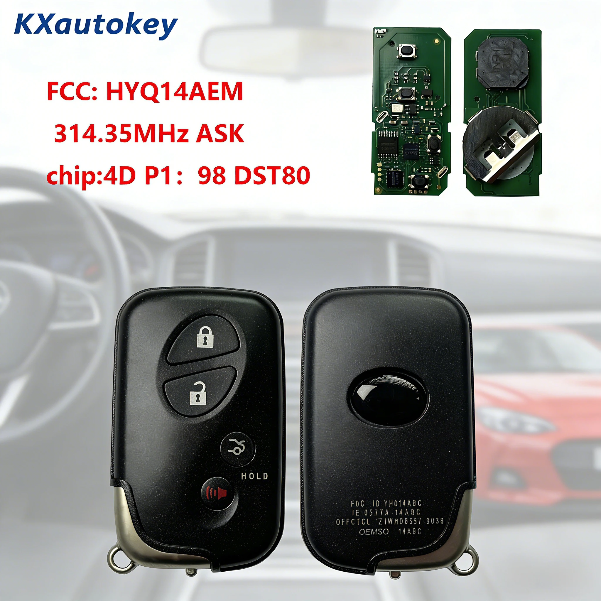 Запасной ключ KXK052005 для Lexus 2011-2013, FCCID-HYQ14AEM, бесключевой доступ, кнопка запуска двигателя, для Lexus.
Запасной ключ KXK052005 для Lexus 2011-2013, FCCID-HYQ14AEM, бесключевой доступ, кнопка запуска двигателя, для Lexus.