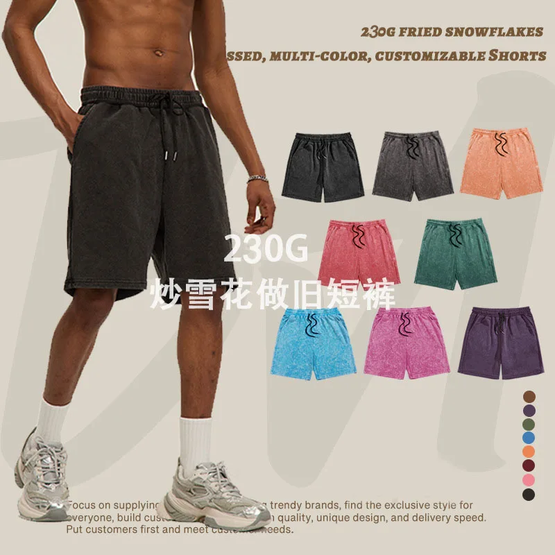 230gsm Retro Summer Washed Shorts Unisex Distressed Breathable Streetwear Print Casual Shorts for Men
230gsm Retro Summer Washed Shorts Unisex Distressed Breathable Streetwear Print Casual Shorts for Men