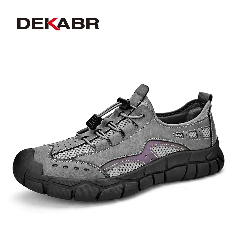 DEKABR Men Shoes Summer Breathable Mesh With Genuine Leather Outdoor Thicker Sole Casual Shoes For Men
DEKABR Men Shoes Summer Breathable Mesh With Genuine Leather Outdoor Thicker Sole Casual Shoes For Men