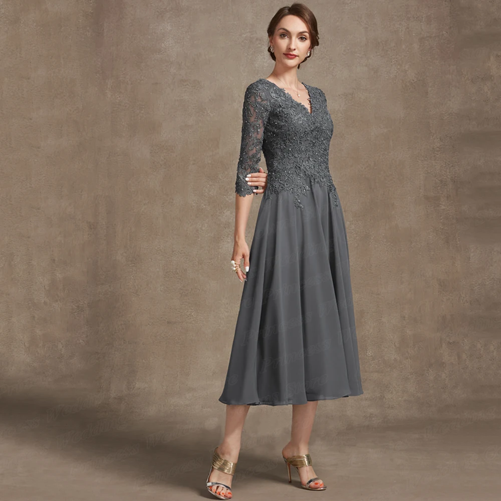 Customized Exquisite Gray Chiffon Wedding Guest Party Gown For Woman Tea Length Mother Of The Bride Dresses A Line Madrina Wear
Customized Exquisite Gray Chiffon Wedding Guest Party Gown For Woman Tea Length Mother Of The Bride Dresses A Line Madrina Wear