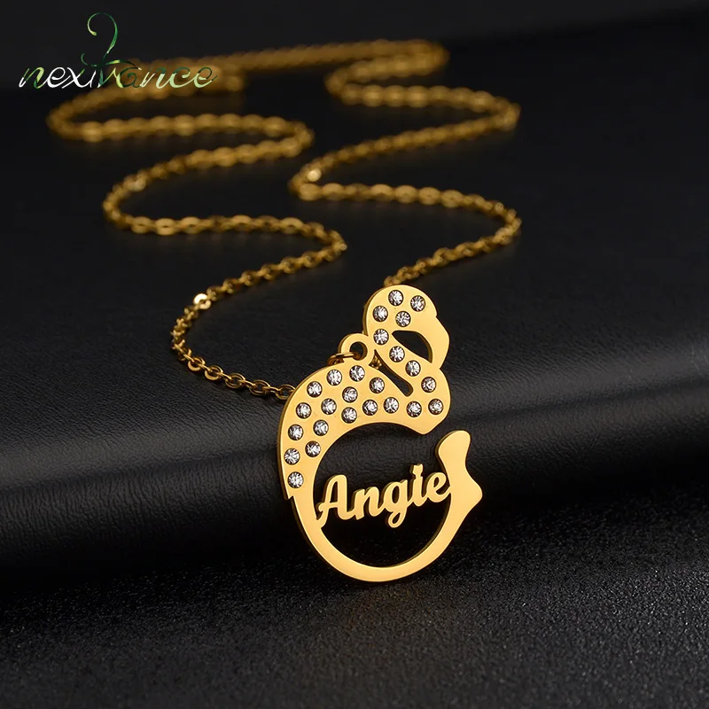 Nextvance New Customize Name Stone Necklace Steel Personalized with Bird Zircon Pendant Chain For Women Birthday Jewelry Gift
Nextvance New Customize Name Stone Necklace Steel Personalized with Bird Zircon Pendant Chain For Women Birthday Jewelry Gift