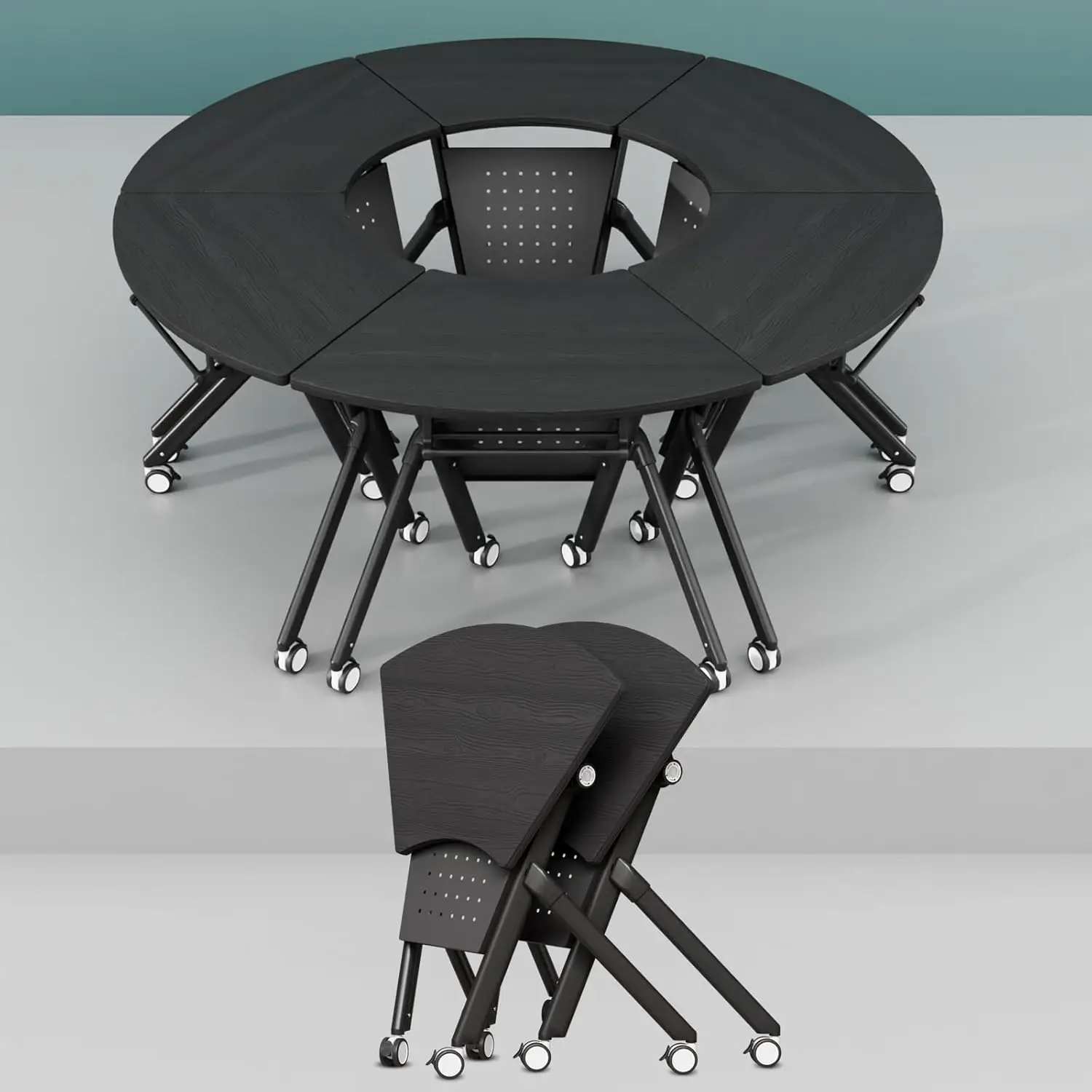 Foldable Fan Conference Table Silent Wheels Mobile Nesting Office Seminar 2pcs, Customized
Foldable Fan Conference Table Silent Wheels Mobile Nesting Office Seminar 2pcs, Customized