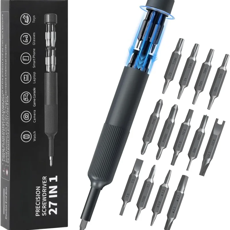 Precision Screwdriver Set Magnetic Bits Pen Style Manual Repair Tools Kit for Eyeglass Watch PC Jewelers Laptop iPhone
Precision Screwdriver Set Magnetic Bits Pen Style Manual Repair Tools Kit for Eyeglass Watch PC Jewelers Laptop iPhone