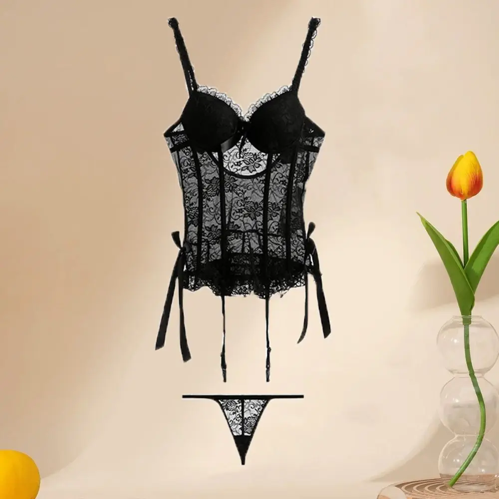 Fashion Bow Lace Nightgown Transparent Sleeveless Women Lingerie Nightwear Mesh Lace Sling Nightdress Spring Summer
Fashion Bow Lace Nightgown Transparent Sleeveless Women Lingerie Nightwear Mesh Lace Sling Nightdress Spring Summer
