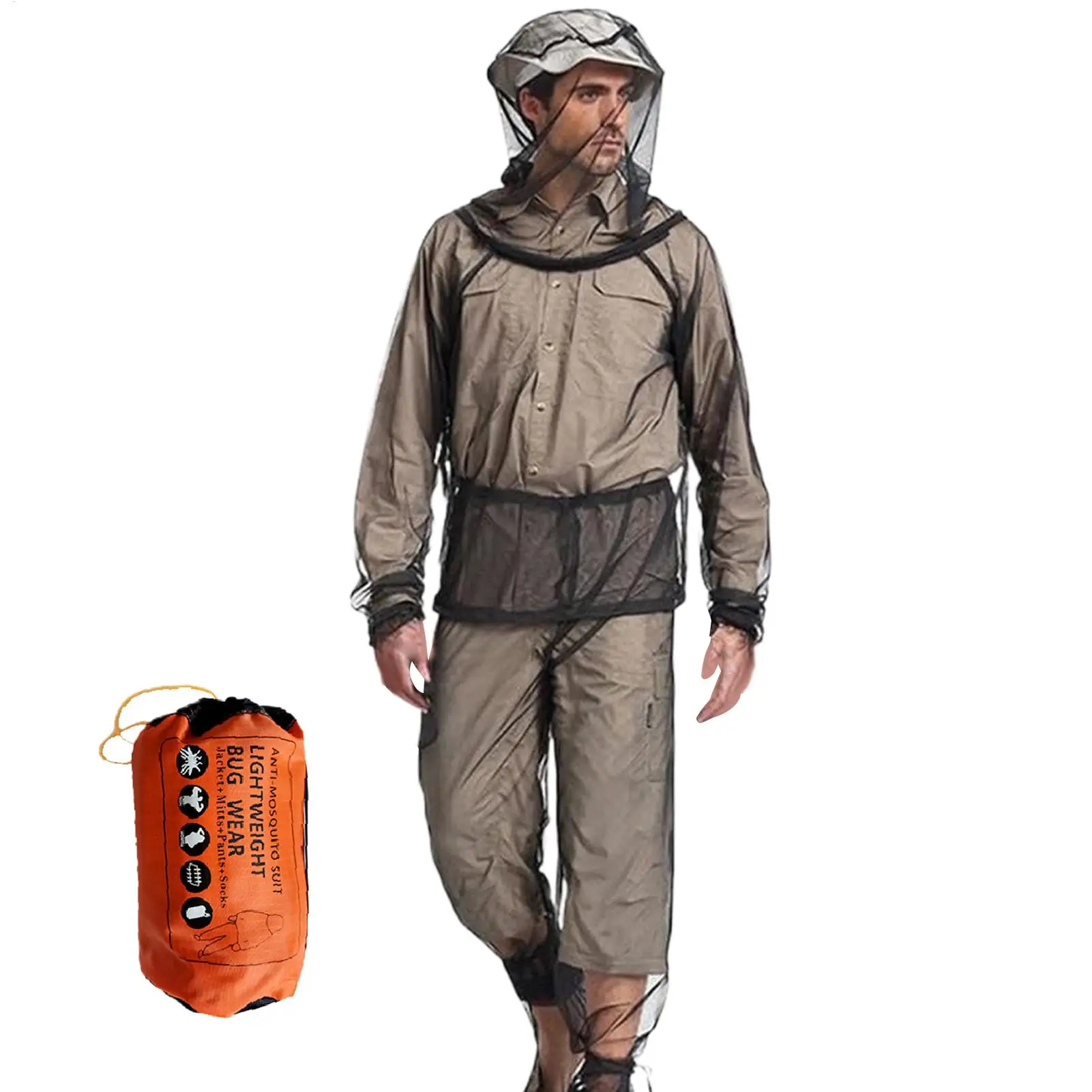 Adults Fly Suits Full Body Protection Mosquito-Proof Suit Lightweight Breathable Mesh Clothing Netting With Carrying Pouches
Adults Fly Suits Full Body Protection Mosquito-Proof Suit Lightweight Breathable Mesh Clothing Netting With Carrying Pouches