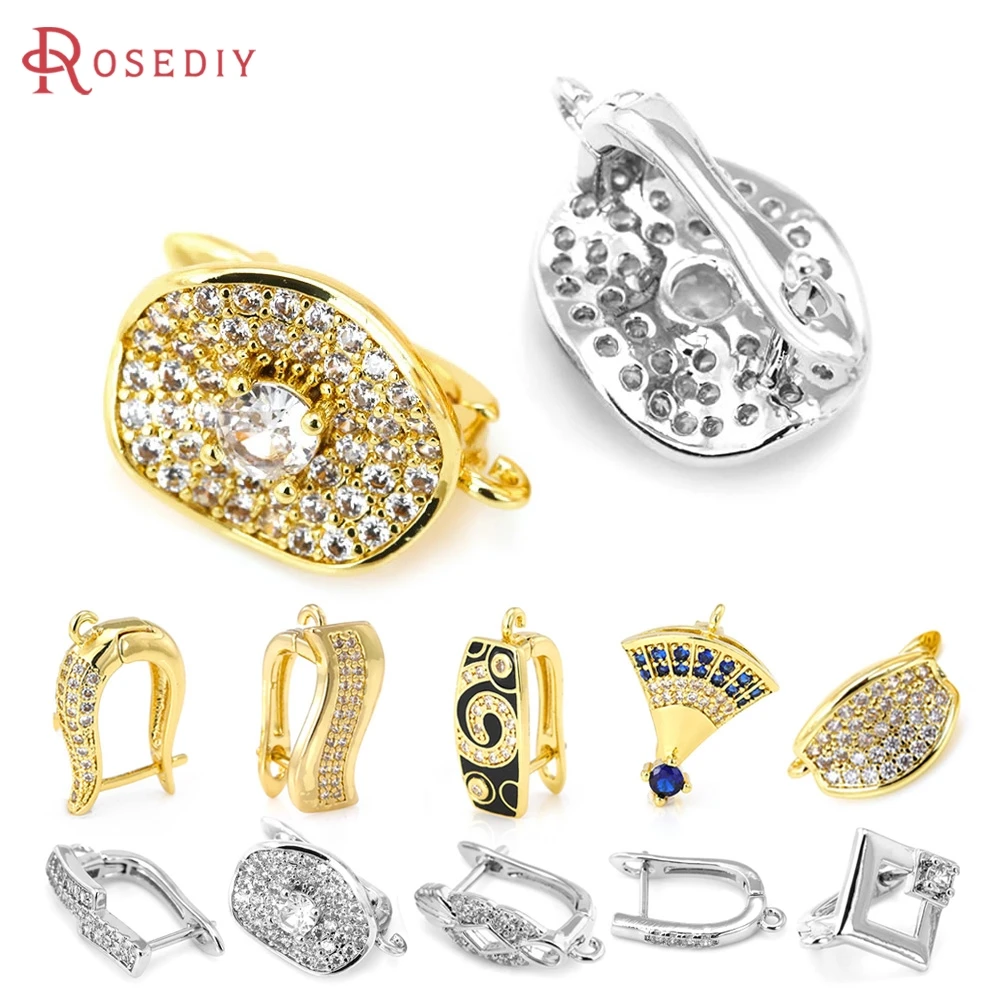 18K Gold Color Brass and Zircon with Stud Pin Earrings Clasps High Quality Diy Women's Earrings Jewelry Making Accessories
18K Gold Color Brass and Zircon with Stud Pin Earrings Clasps High Quality Diy Women's Earrings Jewelry Making Accessories