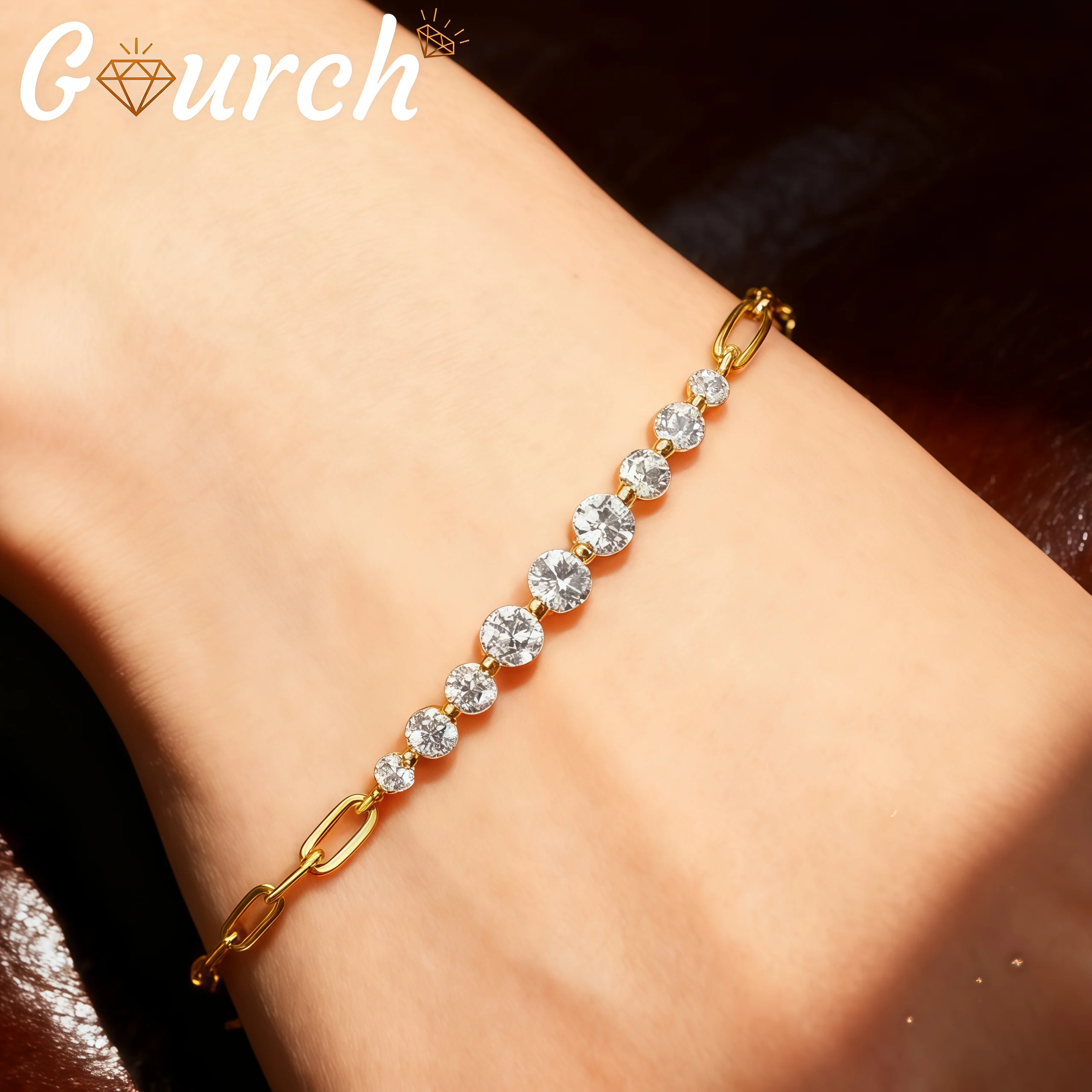 Женский нерегулярный прямой рядный браслет Gourch, цвет D, муассанит, стерлинговое серебро 925 пробы, минималистичный дизайн, элегантные уникальные ювелирные изделия
Женский нерегулярный прямой рядный браслет Gourch, цвет D, муассанит, стерлинговое серебро 925 пробы, минималистичный дизайн, элегантные уникальные ювелирные изделия