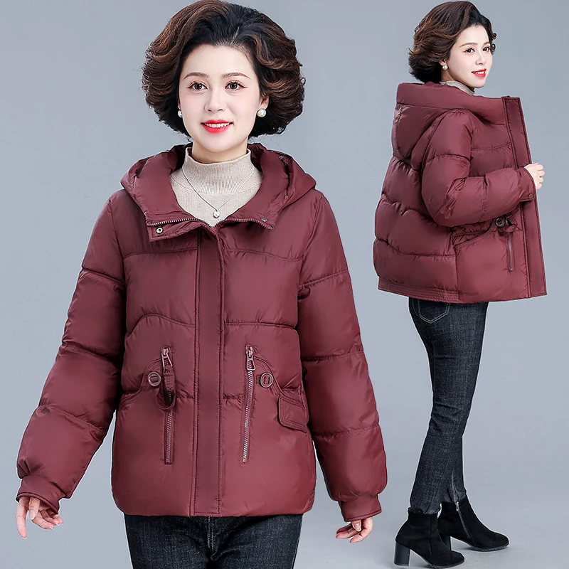 Зимняя утепленная куртка-пуховик с капюшоном для женщин среднего возраста, модная, теплая, из полиэфирного волокна, цельная, на молнии
Зимняя утепленная куртка-пуховик с капюшоном для женщин среднего возраста, модная, теплая, из полиэфирного волокна, цельная, на молнии