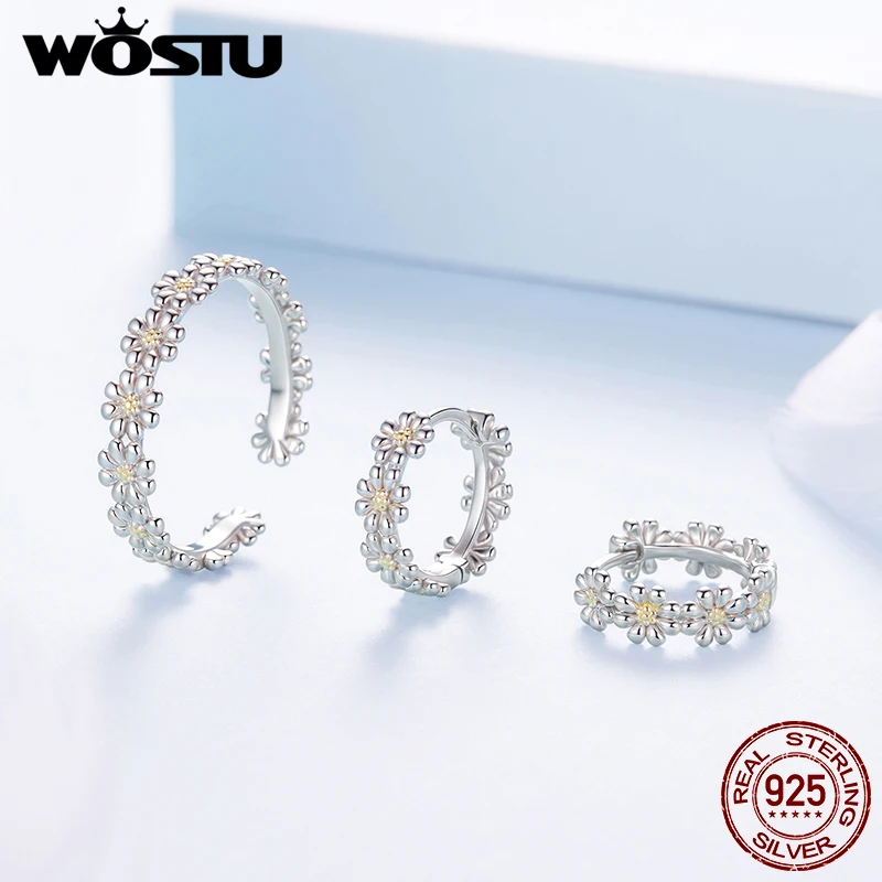 WOSTU стерлингового серебра 925 пробы, открытое кольцо с изображением ромашки, комплект серег-колец с цветком, оригинальный комплект для женщин и девочек, подарок на вечеринку, регулируемые изящные ювелирные изделия
WOSTU стерлингового серебра 925 пробы, открытое кольцо с изображением ромашки, комплект серег-колец с цветком, оригинальный комплект для женщин и девочек, подарок на вечеринку, регулируемые изящные ювелирные изделия