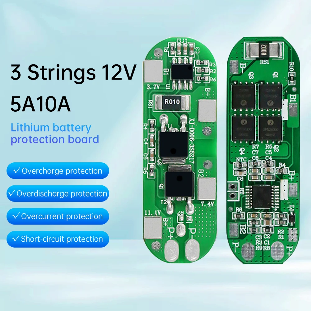 3S 10A 12V Lithium Battery Charger Protection Board For 3pcs 18650 Li-ion Battery Cell Charging BMS 11.1V 12.6V With Balanced
3S 10A 12V Lithium Battery Charger Protection Board For 3pcs 18650 Li-ion Battery Cell Charging BMS 11.1V 12.6V With Balanced