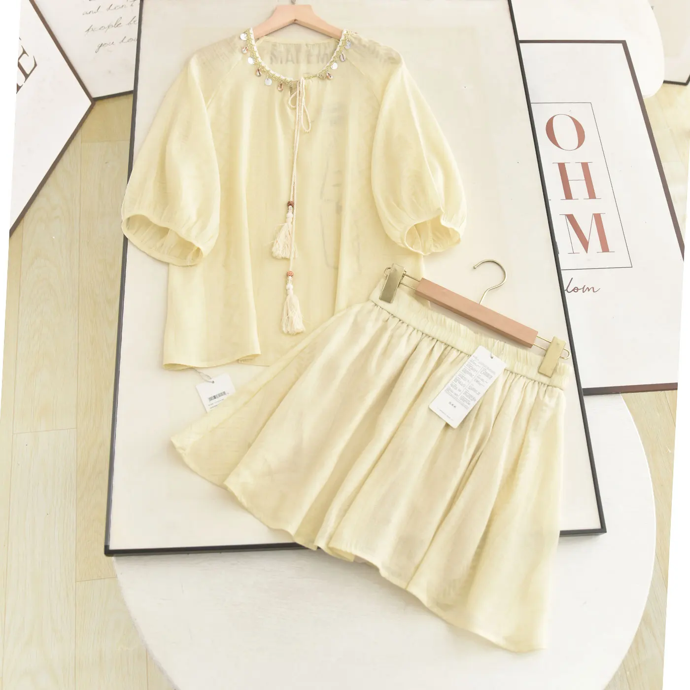 Bohemian Vacation Style Loose Tassel Shirt A-Line Skirt Women's Two-Piece Set Summer Fashion Casual Pure Color
Bohemian Vacation Style Loose Tassel Shirt A-Line Skirt Women's Two-Piece Set Summer Fashion Casual Pure Color