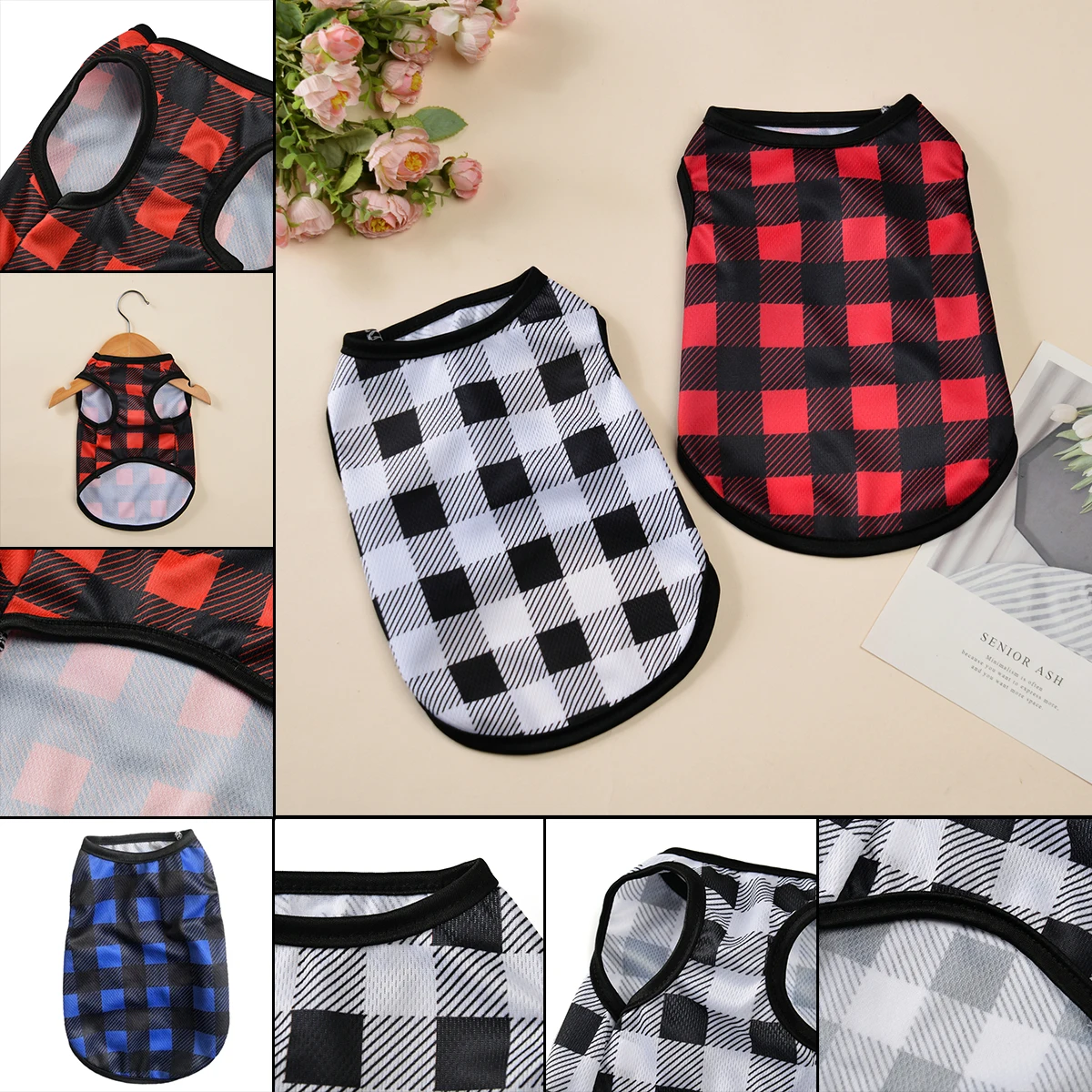Plaid Print Dog Clothes Breathable Pets Summer Vest for Small Dogs Cats Soft Puppy Kitten T-shirt Chihuahua Bulldog Pet Supplies 
Plaid Print Dog Clothes Breathable Pets Summer Vest for Small Dogs Cats Soft Puppy Kitten T-shirt Chihuahua Bulldog Pet Supplies