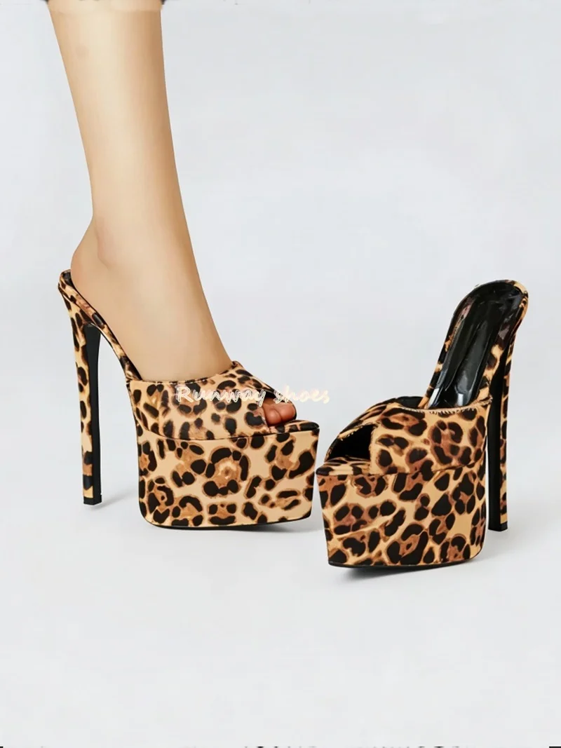 Leopard Print Toes V-Shaped Slip-on Style Slippers Waterproof Platform Stilettos Handmade Luxury High Heels Banquet Shoes
Leopard Print Toes V-Shaped Slip-on Style Slippers Waterproof Platform Stilettos Handmade Luxury High Heels Banquet Shoes