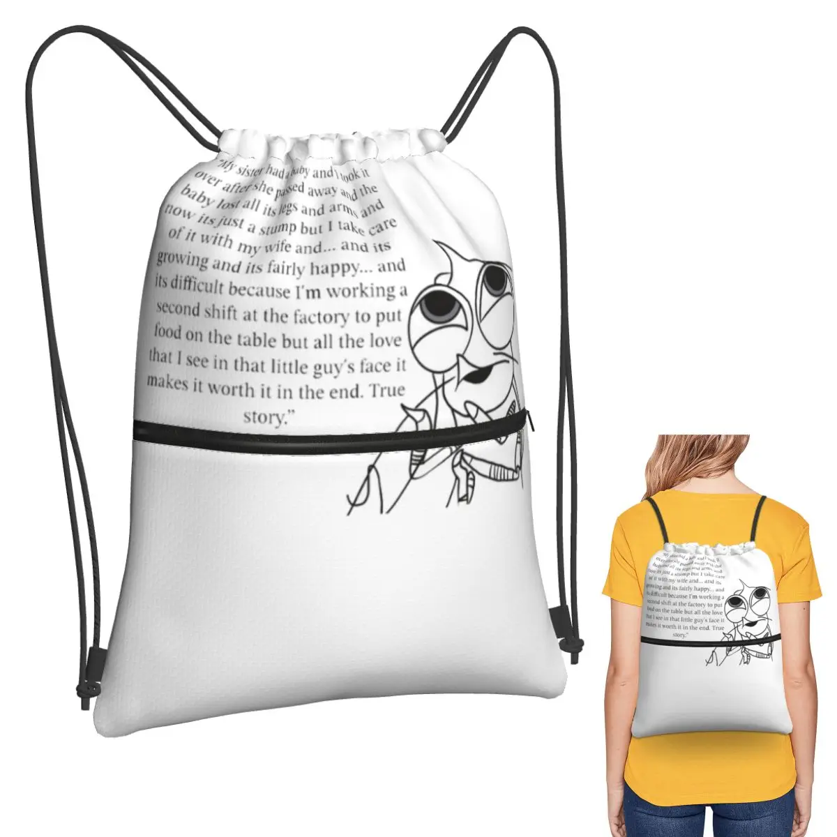 Shark Tales Shrimp Quote Backpacks Casual Drawstring Bundle Pocket Sports Bag Book Bags for Man Woman School
Shark Tales Shrimp Quote Backpacks Casual Drawstring Bundle Pocket Sports Bag Book Bags for Man Woman School