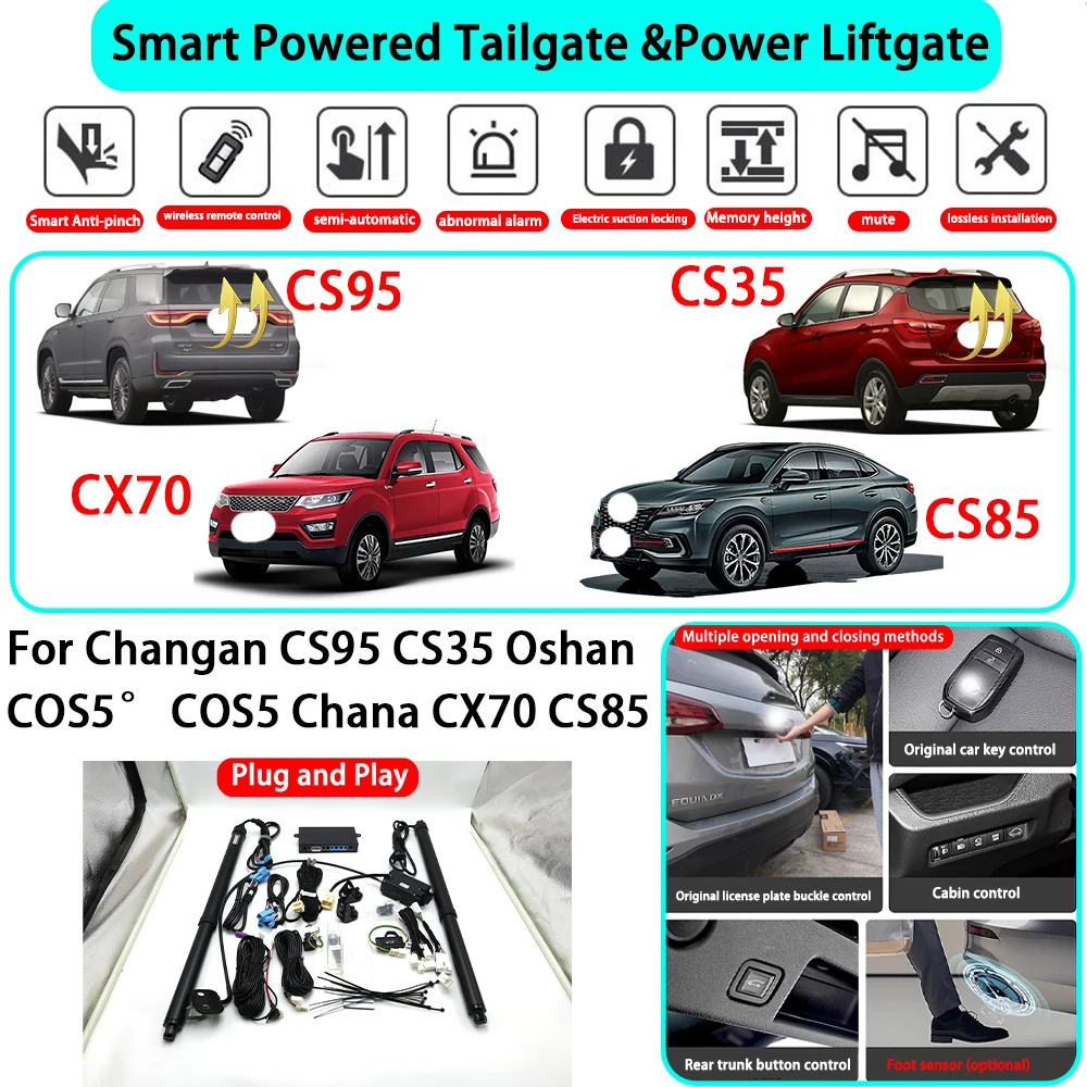 for Changan CS95 CS35 Oshan COS5° COS5 Chana CX70 CS85 OEM Smart Automatic Powered Tailgate Electric Power Tailgate Lift Kit
for Changan CS95 CS35 Oshan COS5° COS5 Chana CX70 CS85 OEM Smart Automatic Powered Tailgate Electric Power Tailgate Lift Kit