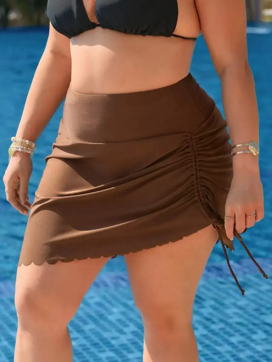 Brown Drawstring Adjustable Swim Skirt Beach Vacation Plus Size Bottom
Brown Drawstring Adjustable Swim Skirt Beach Vacation Plus Size Bottom