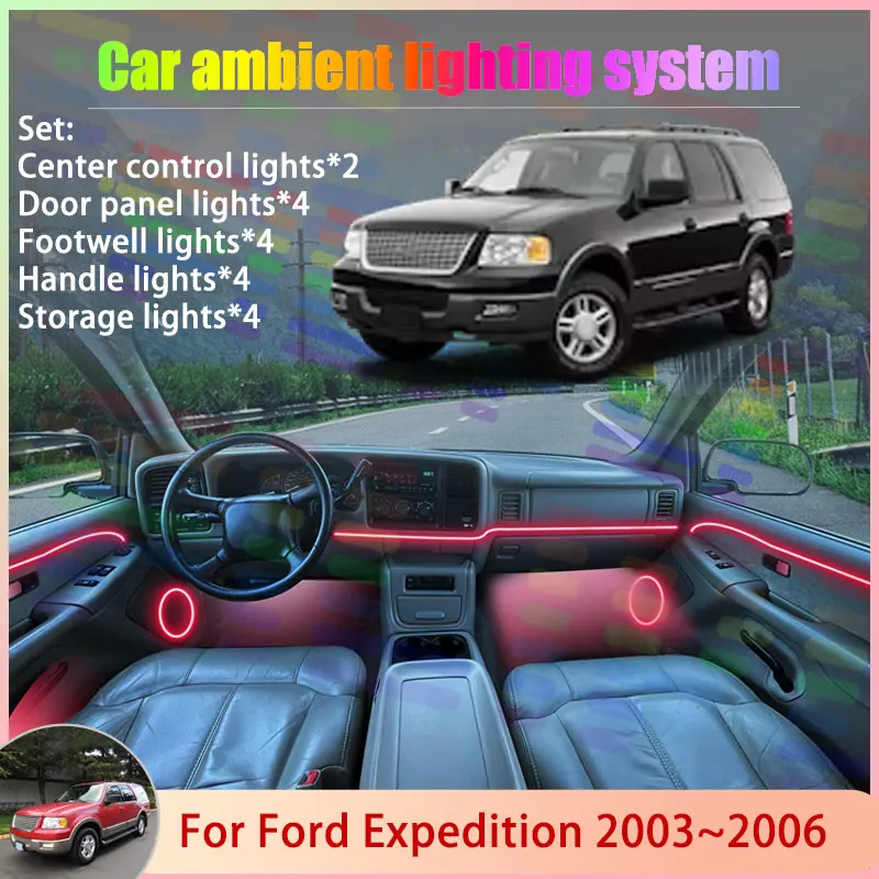 For Ford Expedition U222 2003~2006 2004 2005 MK2 2/18 in 1 Car Atmosphere Light Lamp RGB Shade Ensemble Streamer Atmosphere Set
For Ford Expedition U222 2003~2006 2004 2005 MK2 2/18 in 1 Car Atmosphere Light Lamp RGB Shade Ensemble Streamer Atmosphere Set