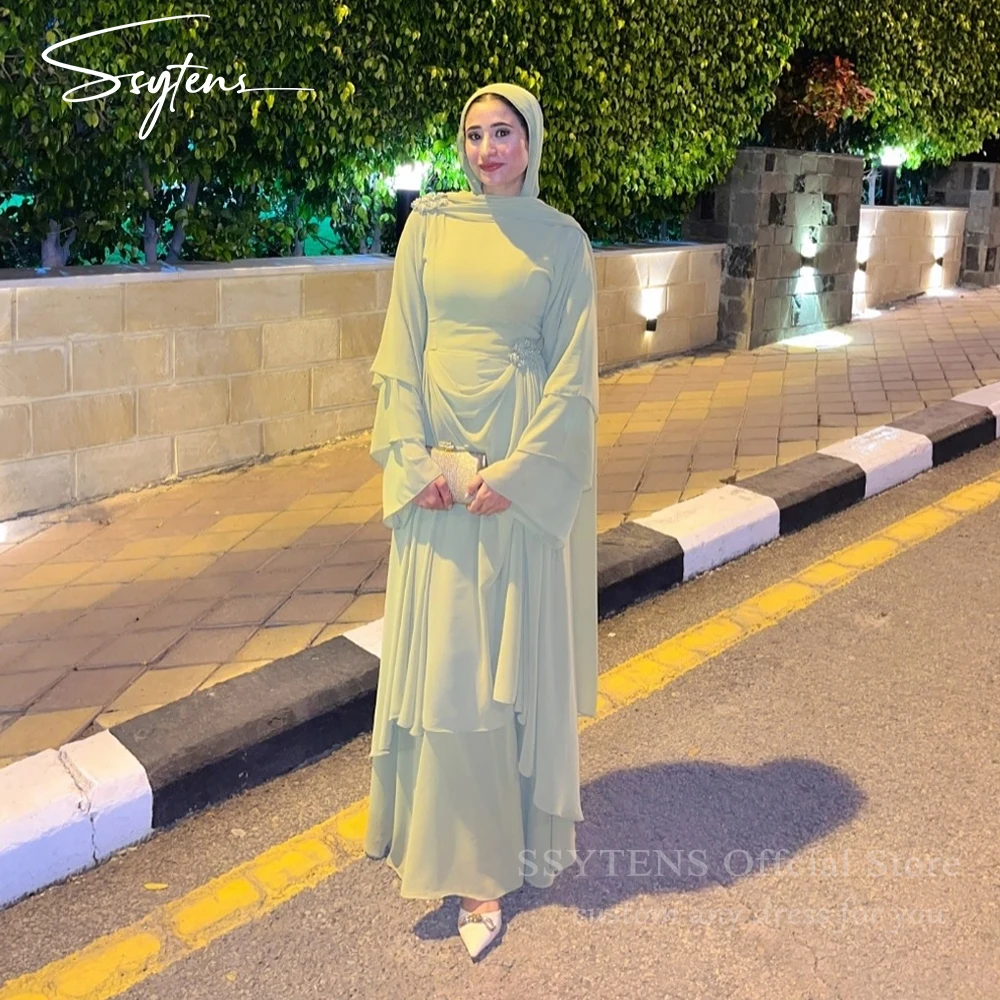 SSYTENS Modest Muslim Evening Dresses Long Sleevs Chiffon Party Dresses Saudi Green Prom Dress فساتين سهرة Customized
SSYTENS Modest Muslim Evening Dresses Long Sleevs Chiffon Party Dresses Saudi Green Prom Dress فساتين سهرة Customized