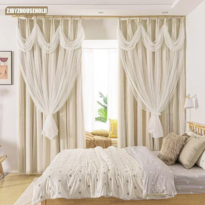 Lace Full Blackout Curtain Window Tulle Princes Customize Curtains for Living Dining Room Bedroom Dreams Double-layered One
Lace Full Blackout Curtain Window Tulle Princes Customize Curtains for Living Dining Room Bedroom Dreams Double-layered One