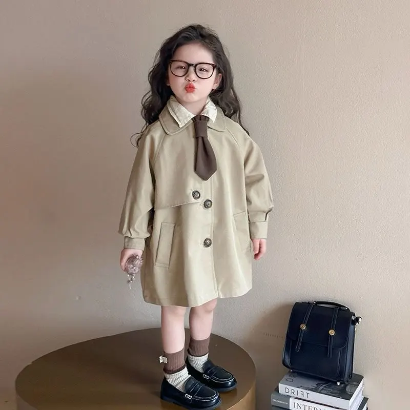 Girls Spring Autumn Windbreaker Coat | Children's Single Breasted Mid-Length Jacket British Style
Girls Spring Autumn Windbreaker Coat | Children's Single Breasted Mid-Length Jacket British Style