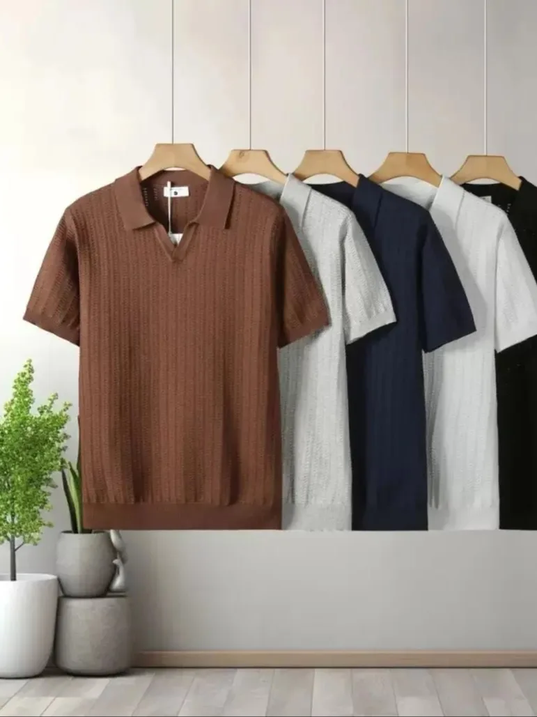 Comfortable Cotton Blend Knitted Shirt Men's Summer O-Neck Breathable Standard Fit Short Sleeve Fashionable Design
Comfortable Cotton Blend Knitted Shirt Men's Summer O-Neck Breathable Standard Fit Short Sleeve Fashionable Design