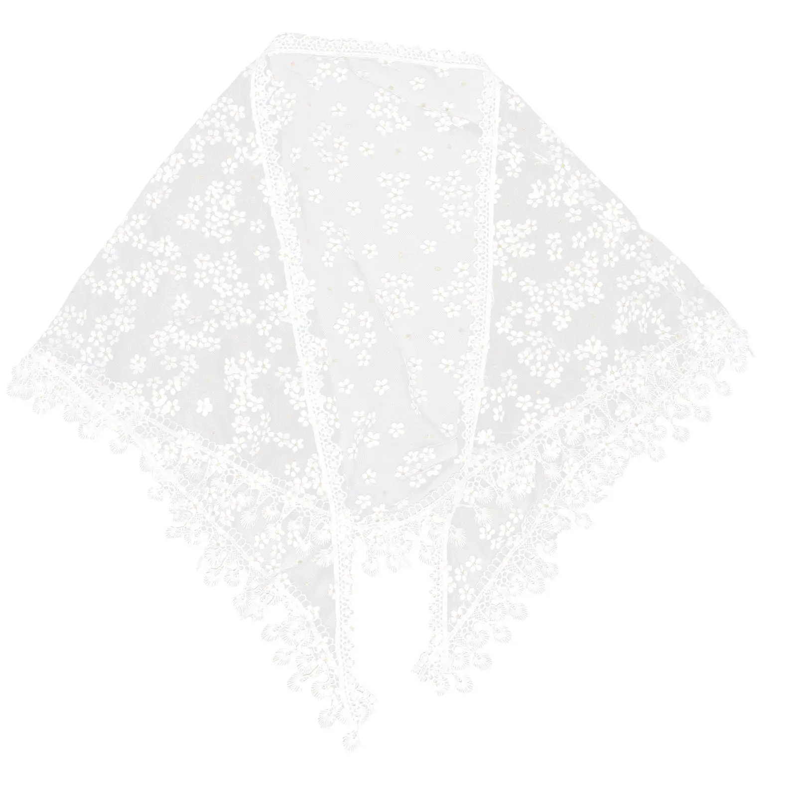 Catholic Hollow Scarf Tassels Lace Triangular Crochet Embroidered Floral Appliques Shawl White Lace Scarf Breathable Hollow Out
Catholic Hollow Scarf Tassels Lace Triangular Crochet Embroidered Floral Appliques Shawl White Lace Scarf Breathable Hollow Out