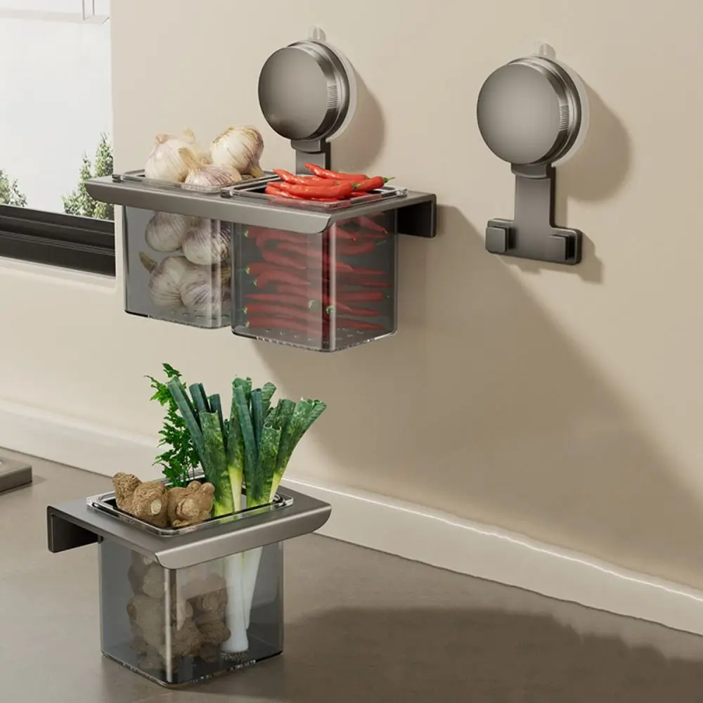 Carbon Steel Suction Cup Ginger Storage Box Large Capacity Wall Mounted Fruit Food Storage Box Removable Save Space
Carbon Steel Suction Cup Ginger Storage Box Large Capacity Wall Mounted Fruit Food Storage Box Removable Save Space