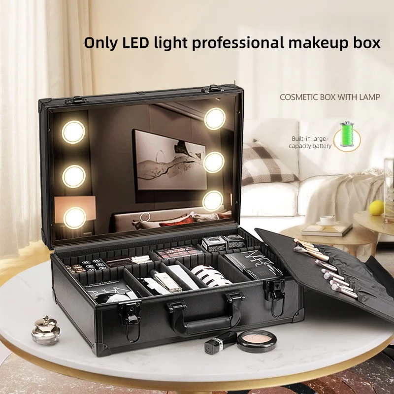 Makeup Travel Lighted Case with Large LED Light Mirror Coetic Bag Organizer Professional Adjustable Divider Storage Waterproof
Makeup Travel Lighted Case with Large LED Light Mirror Coetic Bag Organizer Professional Adjustable Divider Storage Waterproof