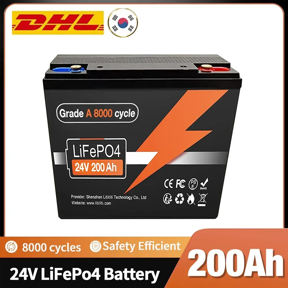 24V 200Ah LiFePO4 Lithium Battery, Built-in 200A BMS, Rechargeable Battery, for RV/Camper, Solar, Marine, Overland/Van, Off-Grid
24V 200Ah LiFePO4 Lithium Battery, Built-in 200A BMS, Rechargeable Battery, for RV/Camper, Solar, Marine, Overland/Van, Off-Grid
