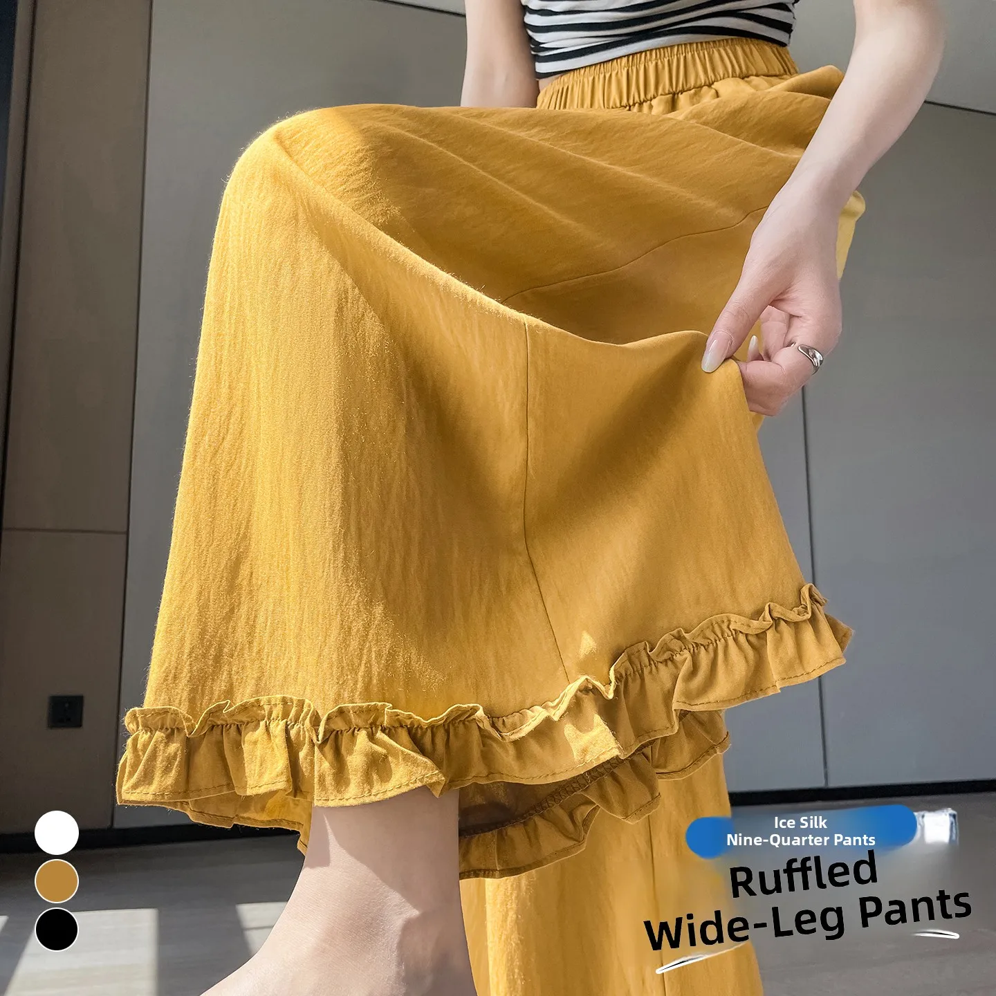 High Waist Wide Leg Casual Pants Pure Color Wooden Design Summer New Style Korean Style Commute Wind Ladies Fashion
High Waist Wide Leg Casual Pants Pure Color Wooden Design Summer New Style Korean Style Commute Wind Ladies Fashion