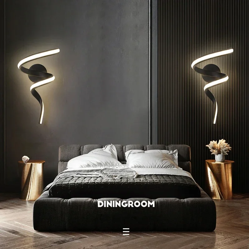 Modern Wave LED Wall Lamp Black White Decor wall Sconce For Living Room Bedroom Bedside TV Background Wall Decorative Light
Modern Wave LED Wall Lamp Black White Decor wall Sconce For Living Room Bedroom Bedside TV Background Wall Decorative Light