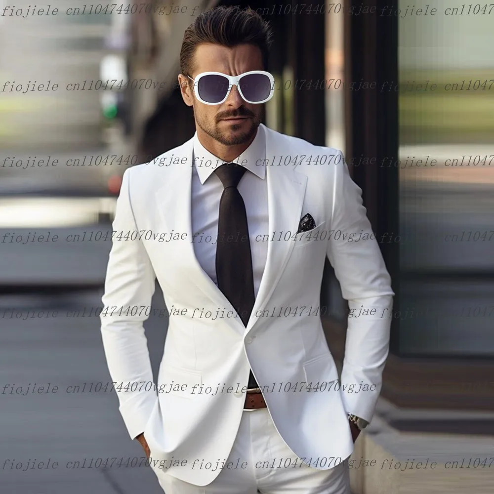 New White Men Suit Customized Formal Occasion Wedding Party Groom Groomsman Business Prom Male Tuxedos 2 Piece Set Jacket Pants
New White Men Suit Customized Formal Occasion Wedding Party Groom Groomsman Business Prom Male Tuxedos 2 Piece Set Jacket Pants