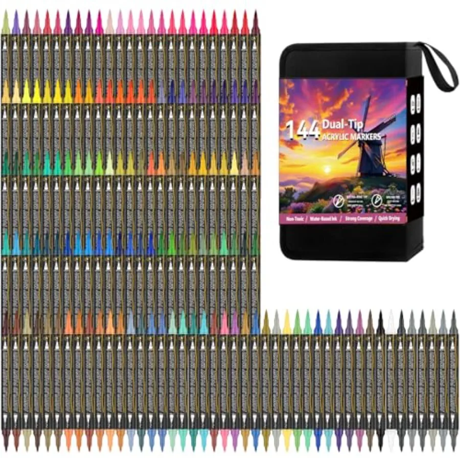 Colors Dual Tip Acrylic Paint Markers Waterproof, Non-Toxic, Odorless Acrylic Markers Pens Paint Pens and Paint Markers for Roc
Colors Dual Tip Acrylic Paint Markers Waterproof, Non-Toxic, Odorless Acrylic Markers Pens Paint Pens and Paint Markers for Roc