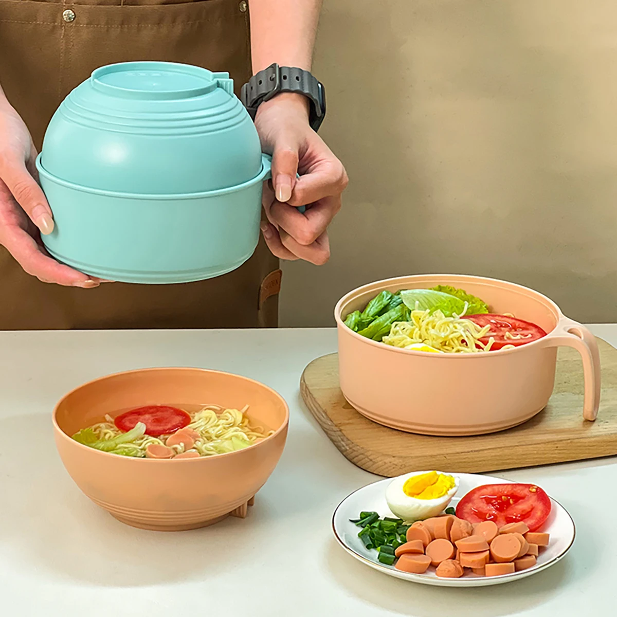 Large Capacity Plastic Lunch Box With Cutlery Reusable Anti Scald Instant Noodle Bowl Portable Food Container For Student Adult
Large Capacity Plastic Lunch Box With Cutlery Reusable Anti Scald Instant Noodle Bowl Portable Food Container For Student Adult