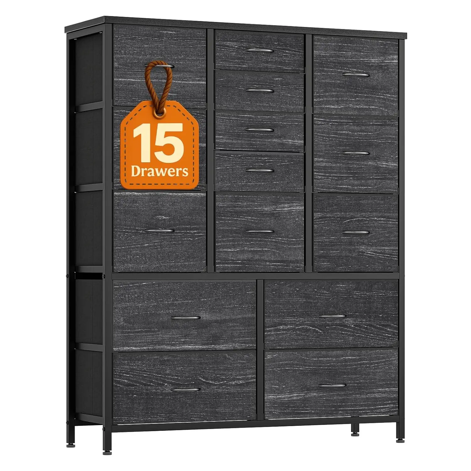 15 Drawer Dresser, 48 Inch Fabric Tall Dresser for Bedroom Closet with Wood Grain Print Top & Sturdy Metal Frame, Customized
15 Drawer Dresser, 48 Inch Fabric Tall Dresser for Bedroom Closet with Wood Grain Print Top & Sturdy Metal Frame, Customized