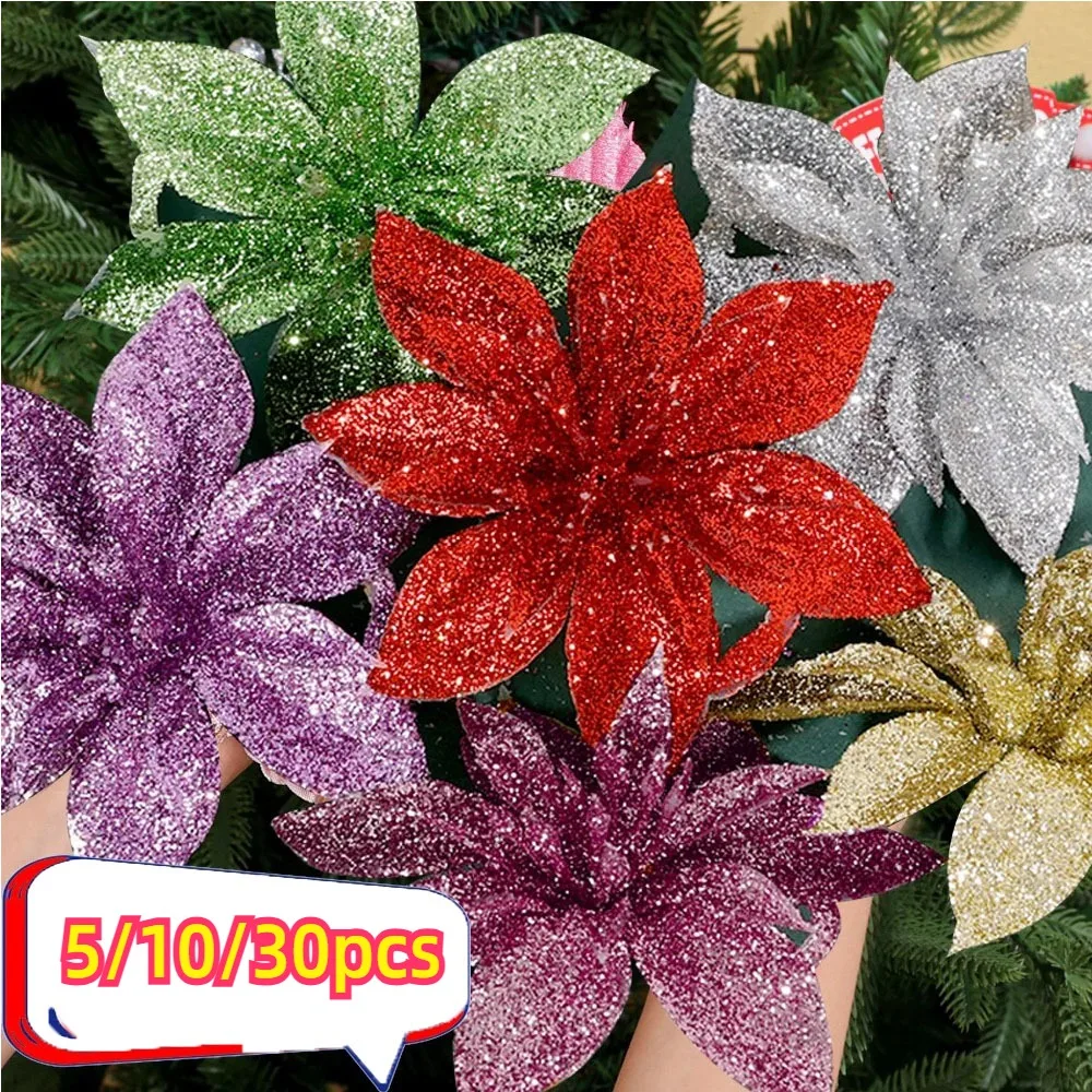 Christmas DIY Decorations Artifical Flowers Christmas Tree Hanging Fake Flowers Gold Silver New Year Simulated Gift Ornaments
Christmas DIY Decorations Artifical Flowers Christmas Tree Hanging Fake Flowers Gold Silver New Year Simulated Gift Ornaments