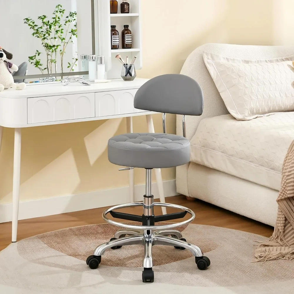 Chair for Artist (Ergonomic Backrest and Footrest) (Quiet Wheels and Aluminum Base) Swivel Shop Stool (Gray)
Chair for Artist (Ergonomic Backrest and Footrest) (Quiet Wheels and Aluminum Base) Swivel Shop Stool (Gray)