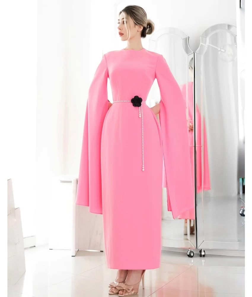 Customized Classic Jersey Straight Pearls Beading 3D Flowers Evening Dress Formal O-neck Long Sleeves Ankle Length Party Gowns
Customized Classic Jersey Straight Pearls Beading 3D Flowers Evening Dress Formal O-neck Long Sleeves Ankle Length Party Gowns