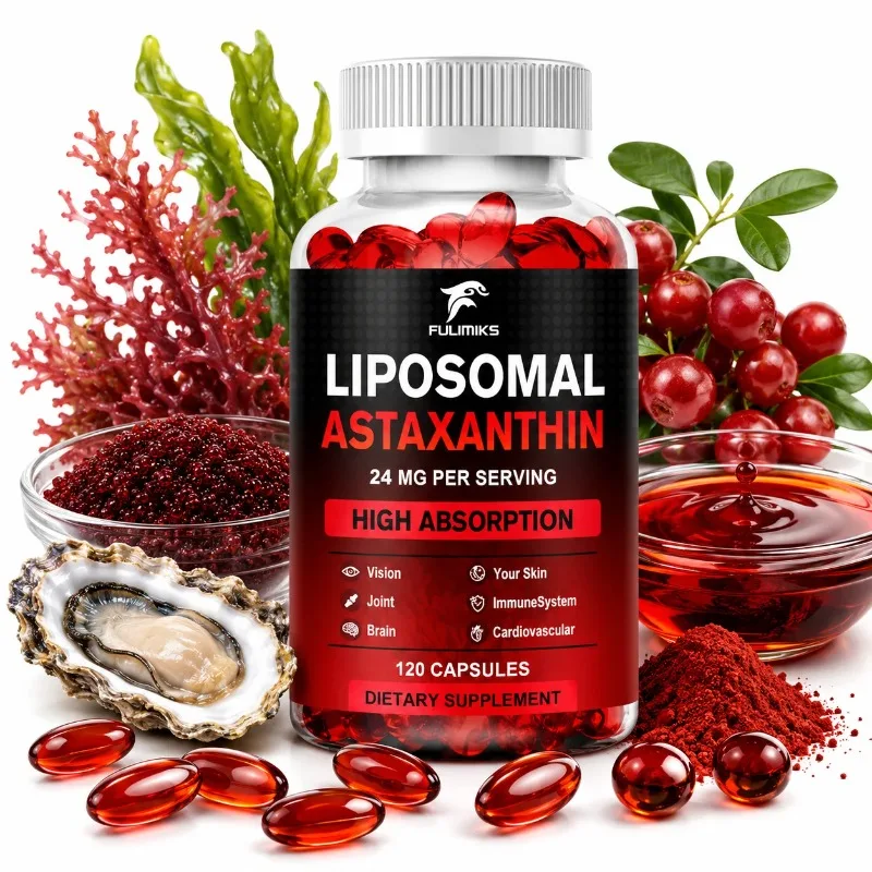 Liposomal Astaxanthin Capsules, with Phosphatidylcholine, Astaxanthin, Support Eye Cardiovascular, Joint and Skin Health
Liposomal Astaxanthin Capsules, with Phosphatidylcholine, Astaxanthin, Support Eye Cardiovascular, Joint and Skin Health