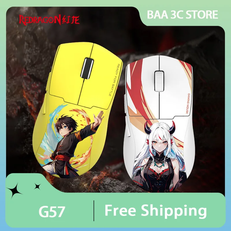 Redragon G57 Gaming Mouse Tri-Mode Wireless Bluetooth Paw3395 4k Return Rate Lightweight E-sports Gaming Mouse PC Accessories
Redragon G57 Gaming Mouse Tri-Mode Wireless Bluetooth Paw3395 4k Return Rate Lightweight E-sports Gaming Mouse PC Accessories