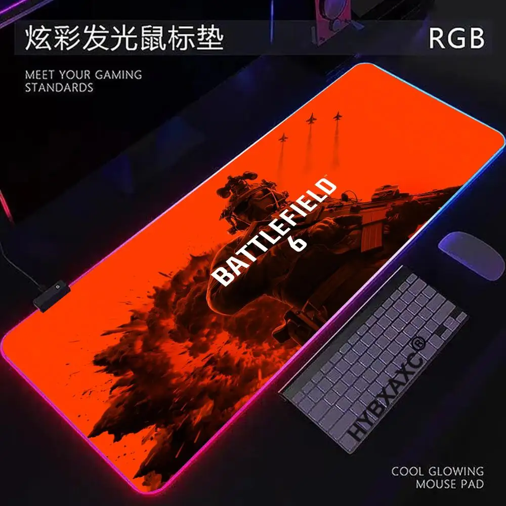 RGB LED HD Super Battlefield 6 Mouse Pad Large gaming mat,extended desk pad,custom anime mousepad,RUB mouse mat,non slip surface
RGB LED HD Super Battlefield 6 Mouse Pad Large gaming mat,extended desk pad,custom anime mousepad,RUB mouse mat,non slip surface