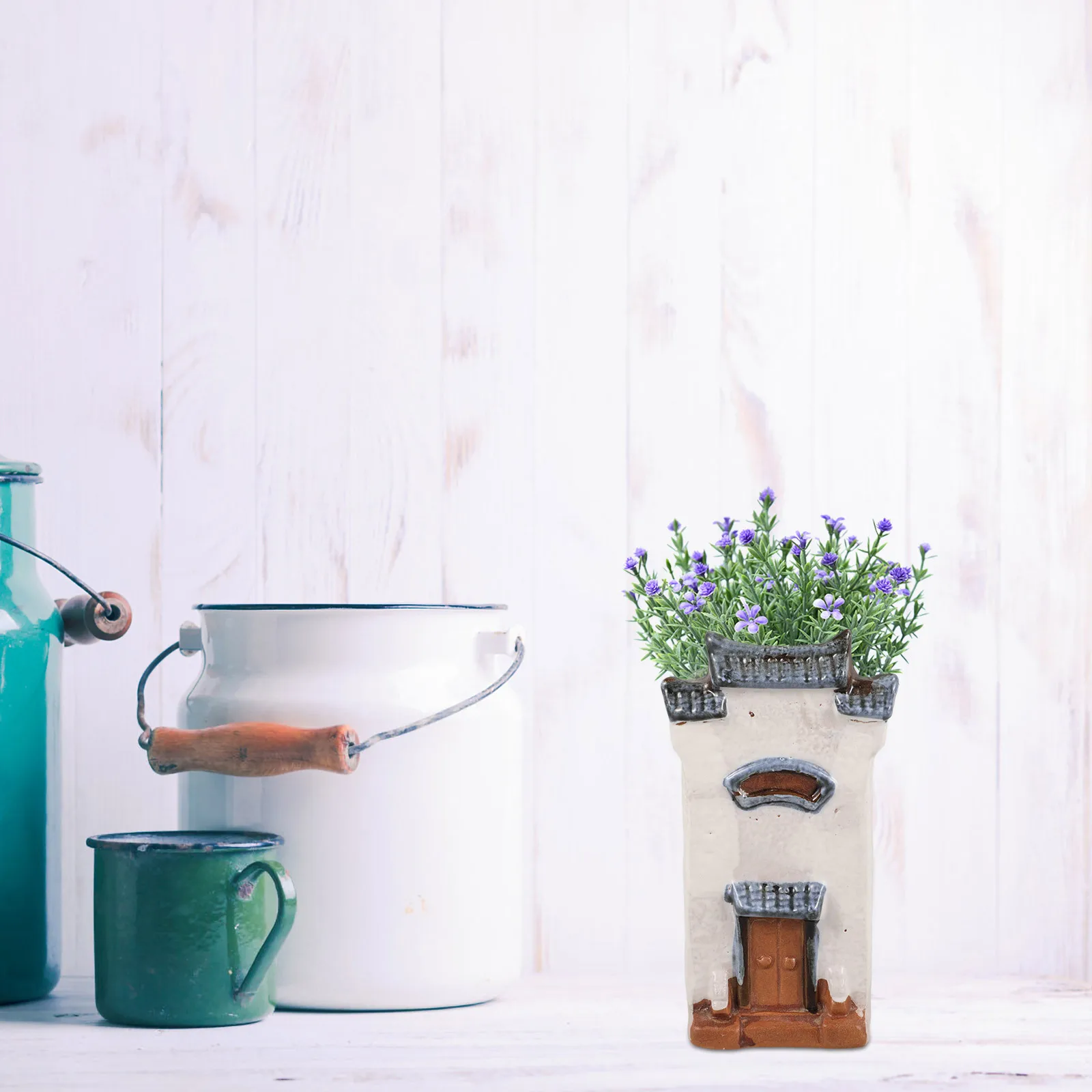 Ceramic Flower Vase House Shape Modern Style Decorative Vase for Flower Arranging Dried Flowers Home House Shape Planter 
Ceramic Flower Vase House Shape Modern Style Decorative Vase for Flower Arranging Dried Flowers Home House Shape Planter