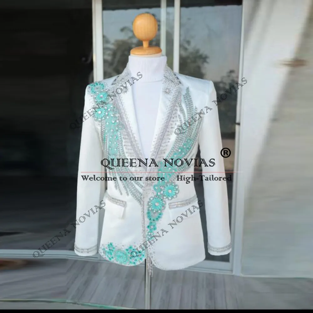 Exclusive Suits Men For Wedding Diamond Beaded Stones Prom Blazer Customized 2-Piece Man Formal Occasion Dresses Groom Tuxedo
Exclusive Suits Men For Wedding Diamond Beaded Stones Prom Blazer Customized 2-Piece Man Formal Occasion Dresses Groom Tuxedo
