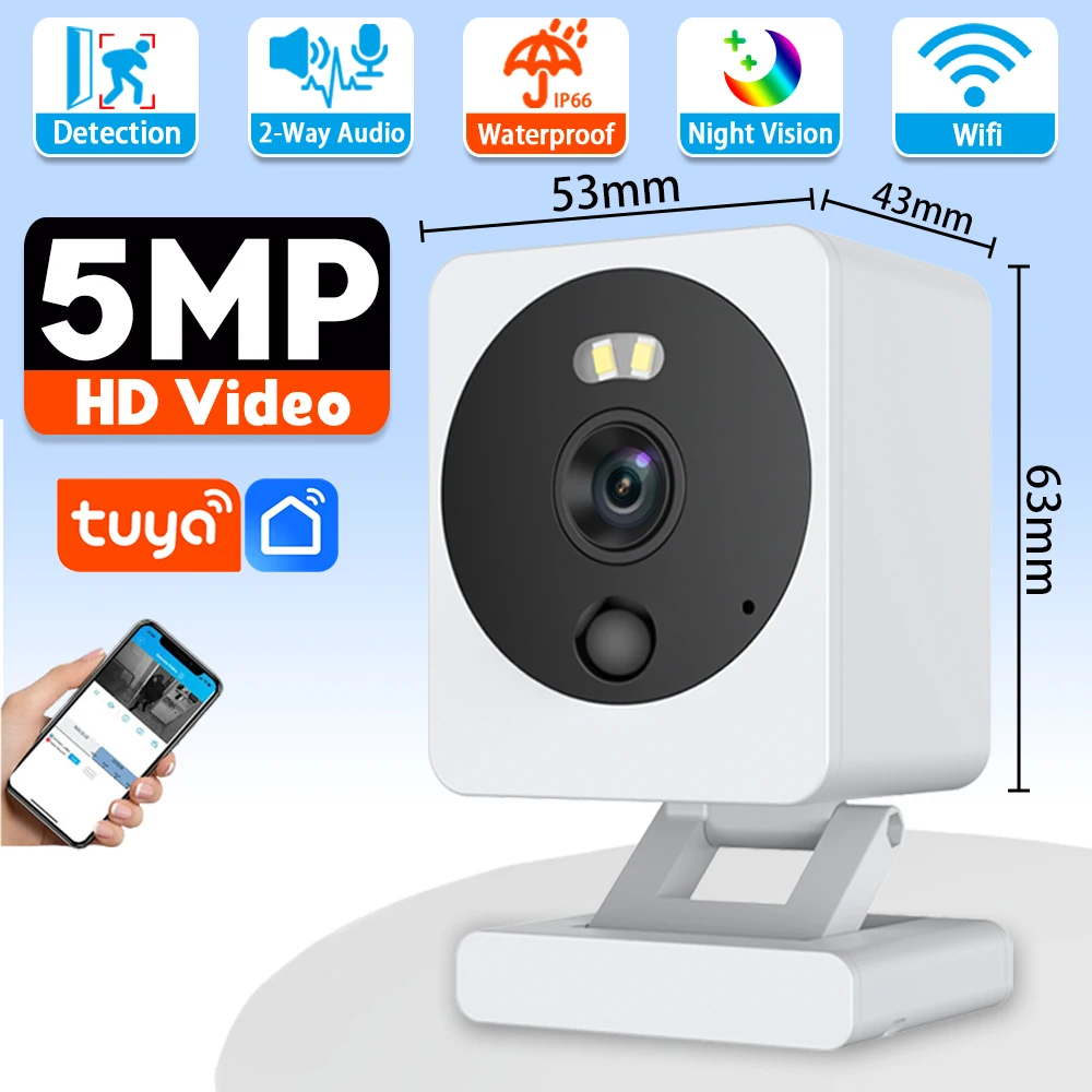 Умная Wi-Fi камера Tuya, мини-водонепроницаемая уличная домашняя беспроводная 5-мегапиксельная HD-камера видеонаблюдения, блок безопасности, камера для дома
Умная Wi-Fi камера Tuya, мини-водонепроницаемая уличная домашняя беспроводная 5-мегапиксельная HD-камера видеонаблюдения, блок безопасности, камера для дома