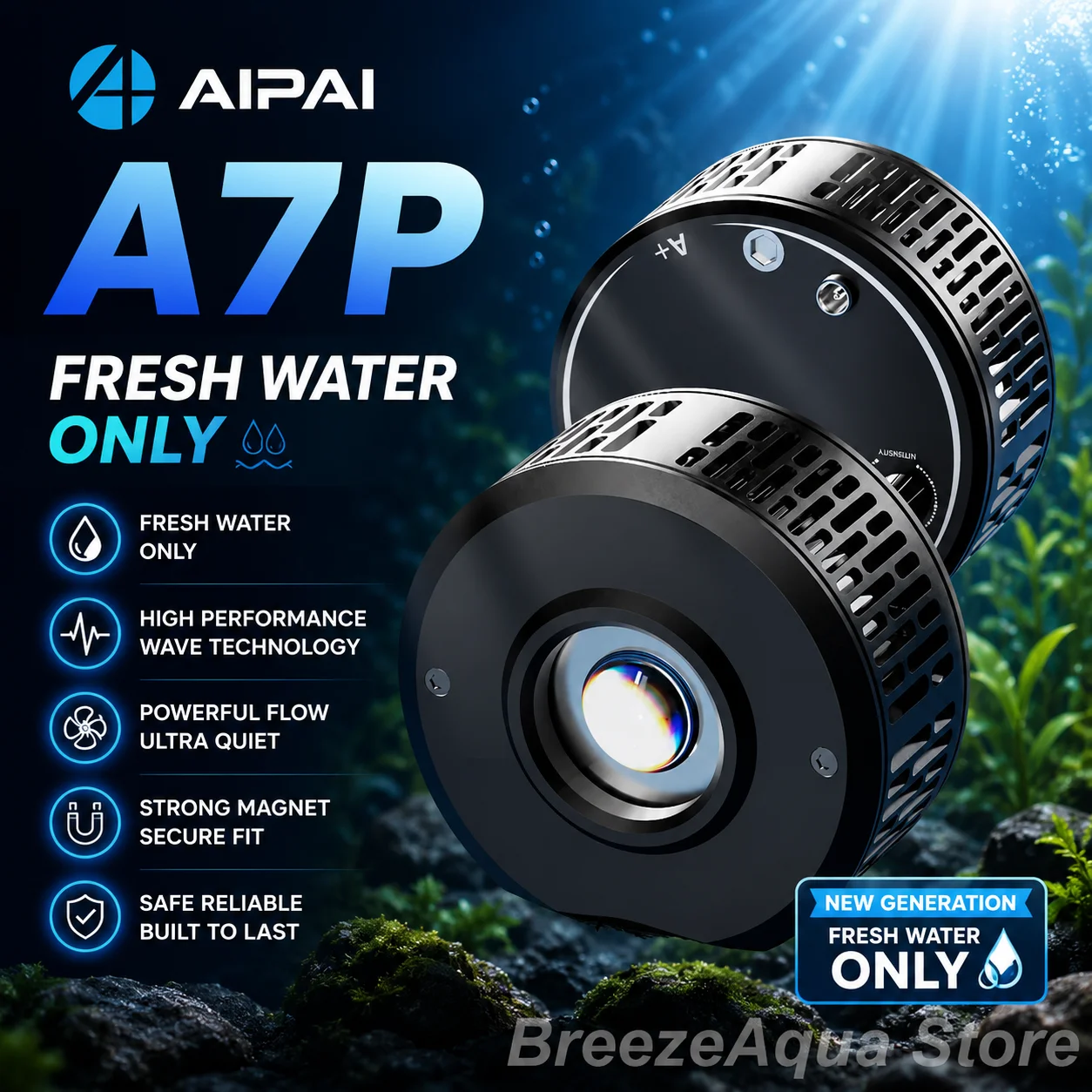 A7P Freshwater Planted Led Light 100W Full Spectrum WiFi App Programable Colour Enhancing Algae Bloom for Coral Reef Fish Tank
A7P Freshwater Planted Led Light 100W Full Spectrum WiFi App Programable Colour Enhancing Algae Bloom for Coral Reef Fish Tank