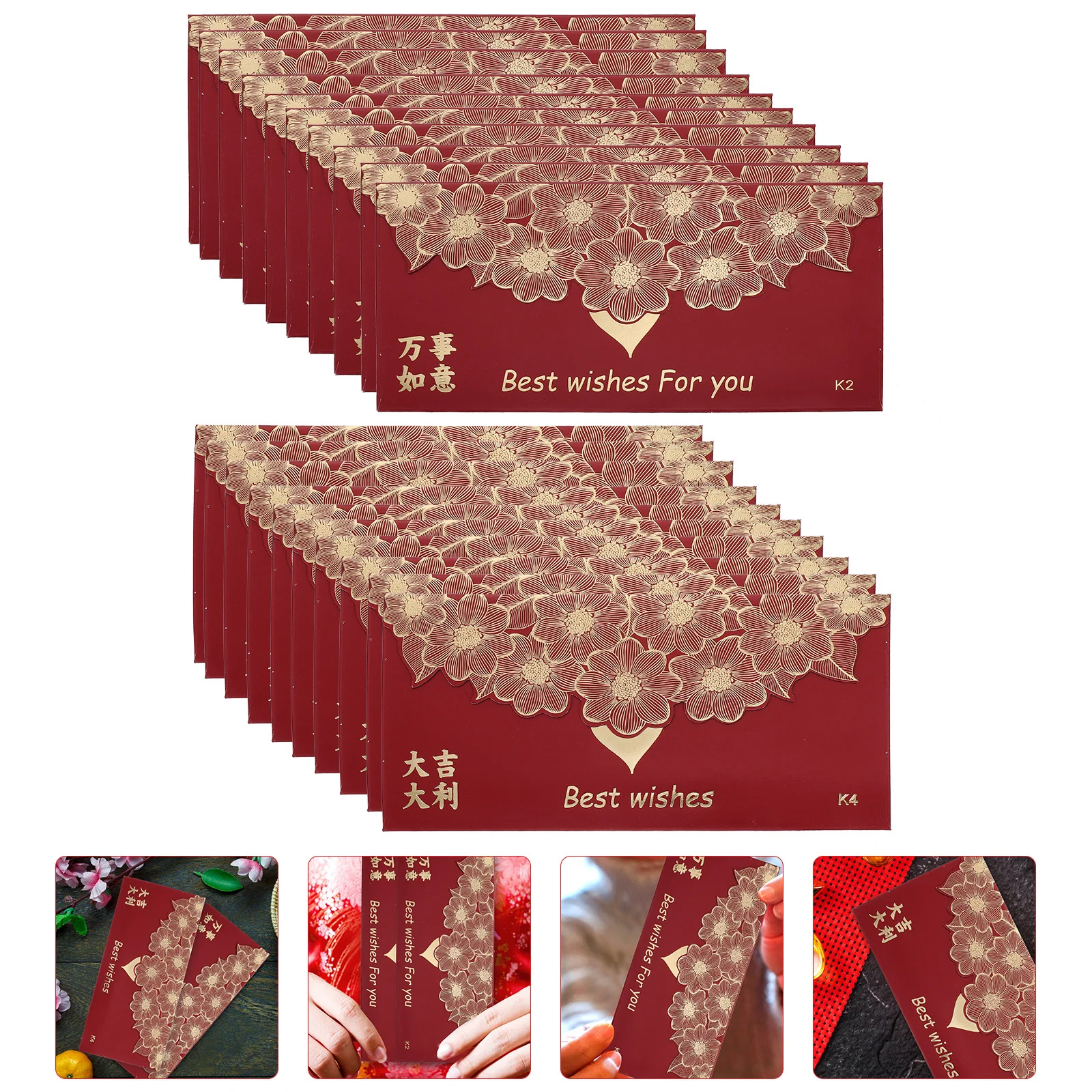 60 Pcs Red Envelope Bag Packet Wedding Lucky Money Paper for The Year Pocket Envelopes
60 Pcs Red Envelope Bag Packet Wedding Lucky Money Paper for The Year Pocket Envelopes