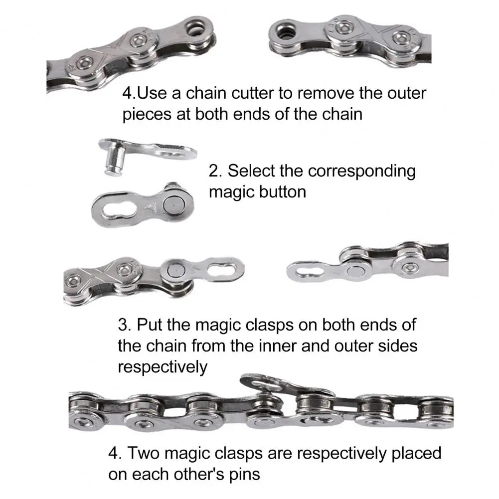 Bike Chain Buckle 10-speed Chain Buckle Durable Metal Chain Link Connector for 8/9/10/11/12-speed Bike Chains Break-proof
Bike Chain Buckle 10-speed Chain Buckle Durable Metal Chain Link Connector for 8/9/10/11/12-speed Bike Chains Break-proof