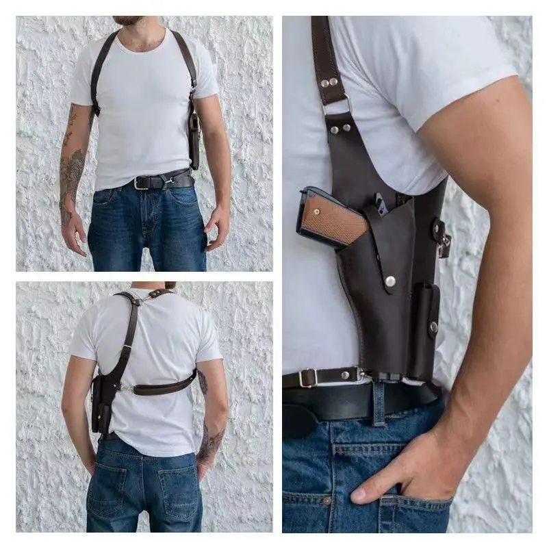 Vintage Leather Shoulder Underarm Gun Holster Adjustable Genuine Leather Crossbody Outdoor For Men Halloween Cosplay Props
Vintage Leather Shoulder Underarm Gun Holster Adjustable Genuine Leather Crossbody Outdoor For Men Halloween Cosplay Props