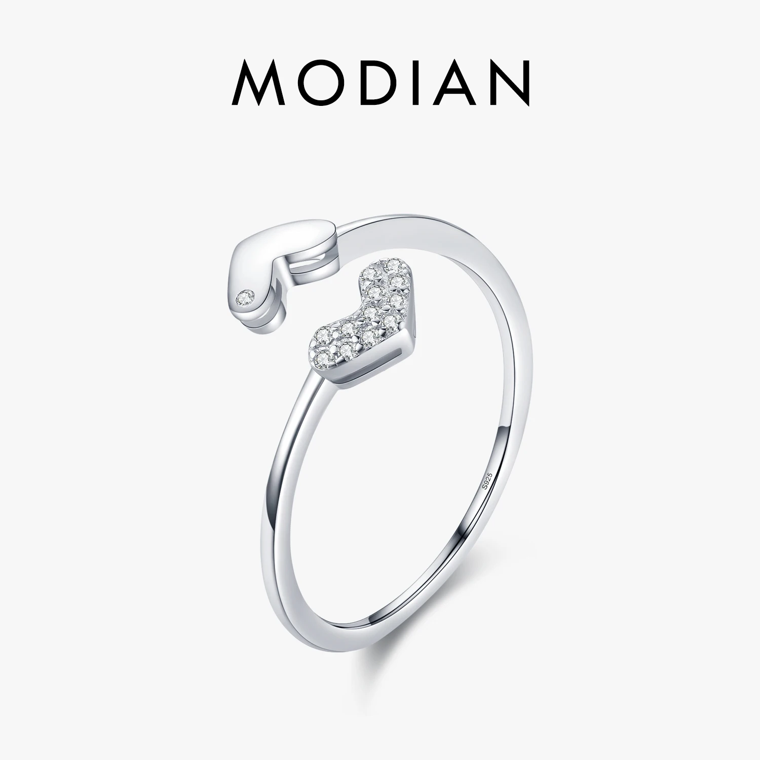 Modian 925 Sterling Silver Open Szie 6-9 Clear CZ Hearts Elegant Female Finger Ring For Women Adjustable Fine Jewelry Anillo
Modian 925 Sterling Silver Open Szie 6-9 Clear CZ Hearts Elegant Female Finger Ring For Women Adjustable Fine Jewelry Anillo