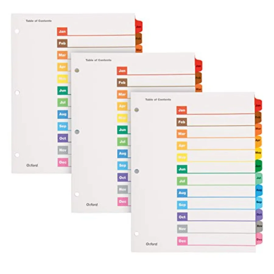 OneStep Binder Dividers, Dividers for 3 Ring Binder, Monthly Divider Sets, 12 Tabs, Jan-Dec, Customizable Table of Contents, Re
OneStep Binder Dividers, Dividers for 3 Ring Binder, Monthly Divider Sets, 12 Tabs, Jan-Dec, Customizable Table of Contents, Re
